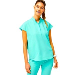 ‘Fresh Aqua’ Rafaela FIGS scrub top